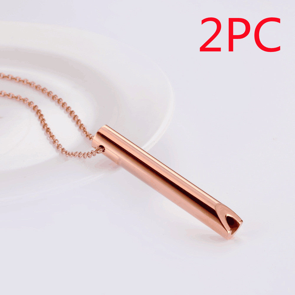 Breathing Necklace Adjustable Breathing Relieve Pressure Ornament Stainless Steel Decompression Jewelry Pi-Mart