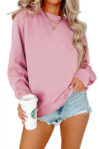 Solid Color Crew Neck Coat Long Sleeve Hoodie - SJB-DIAMOND ELITES