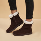 Winter Snow Boots New Fashion Lamb Thickened Warm Fleece Short Boots With Side Zpipper Design Solid Shoes For Women Pi-Mart