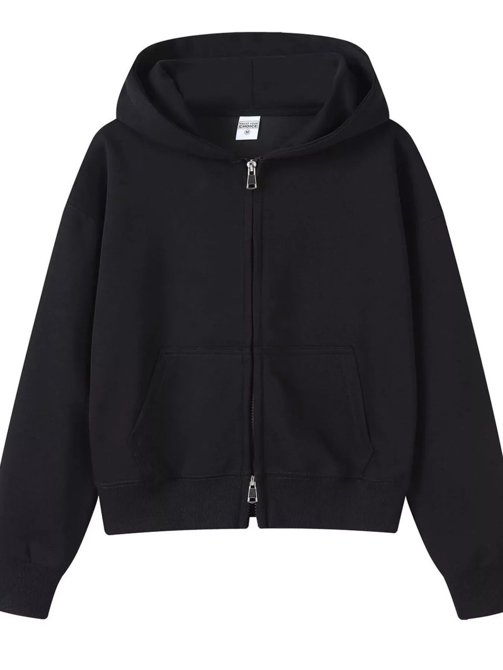 Full Size Casual Zip-Up Long Sleeve Hoodie Plus Size THRIXINE