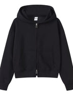 Full Size Casual Zip-Up Long Sleeve Hoodie Plus Size THRIXINE