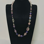Handmade Premium Crystal Necklace |  Artisan Woven Jewelry with Alloy Accents  | Elegant Sparkling Statement Necklace for Women (MAC345)