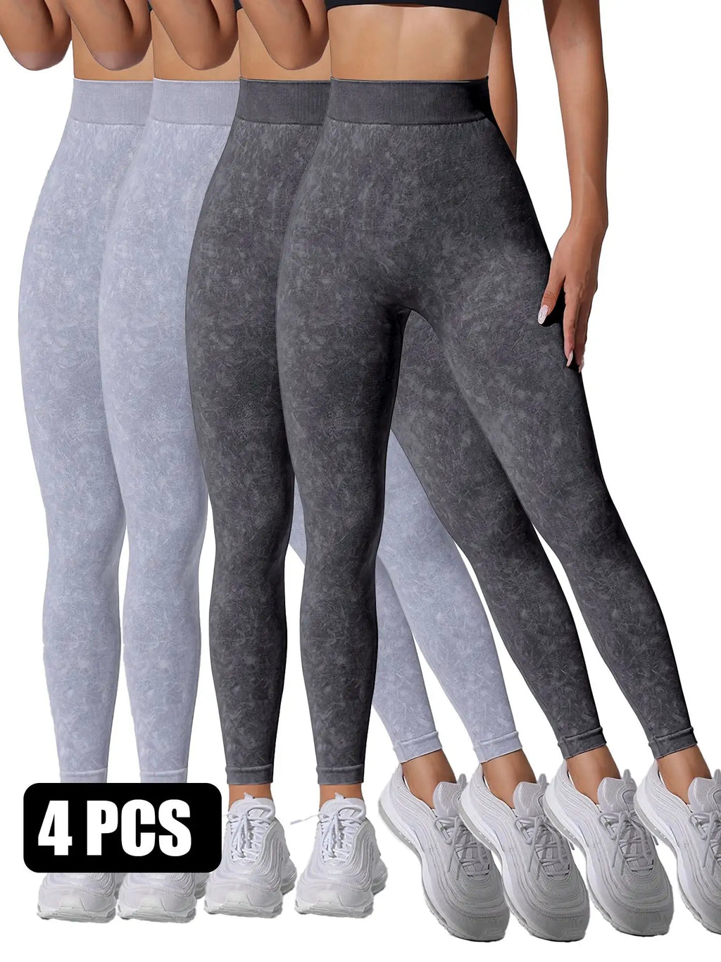 4 Pieces Scrunch Butt Lifting Workout V Back Leggings - SJB-DIAMOND ELITES