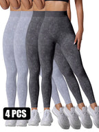 4 Pieces Scrunch Butt Lifting Workout V Back Leggings - SJB-DIAMOND ELITES