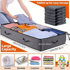 [Under Bed Storage] 90L Under Bed Storage Containers | Toy Organizers and Wrapping Paper Storage Bags with Clear Window and Reinforced Handles for Blanket, Comforter, Bedding, Clothes