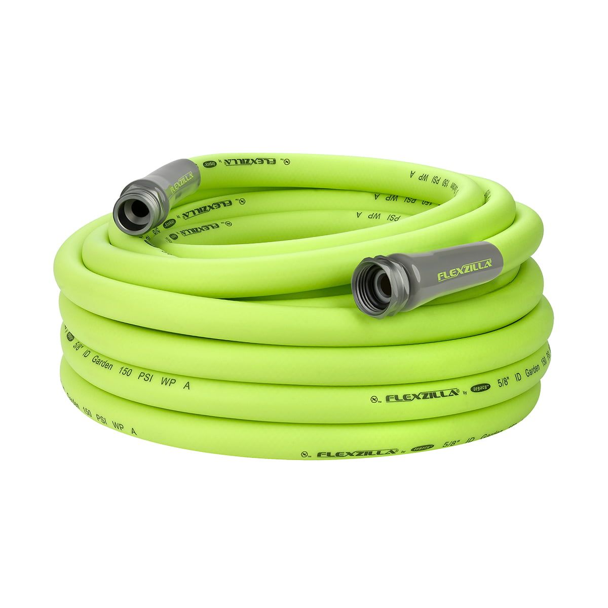 Flexzilla? Garden Hose, 3/4" x 50', 3/4" - 11 1/2 GHT Fittings, Flexible Hybrid Polymer, ZillaGreen?