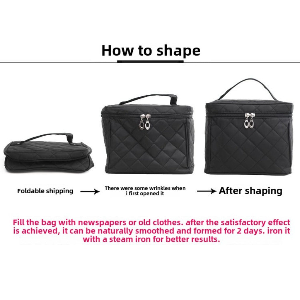 Folding mirror cosmetic bag, large capacity multi-functional toilet bag, travel waterproof storage bag, - SJB-DIAMOND ELITES
