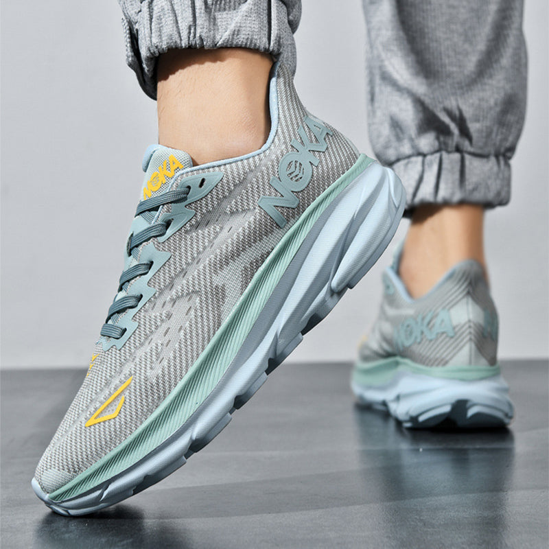 Fashion Lace-up Mesh Sneakers Men Lightweight Shock Absorption Training Shoes Soft-sole Running Sports Shoes Pi-Mart