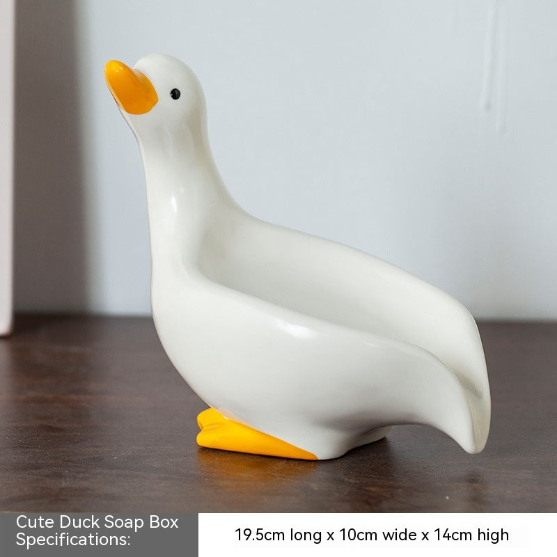 Creative Ceramic Soap Box Cute Duck Pi-Mart