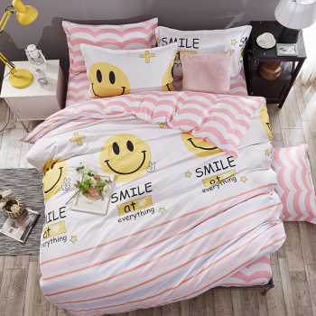 New Quilt Cover Simple Bed Sheet Cartoon Supplies Four-piece Set Pi-Mart