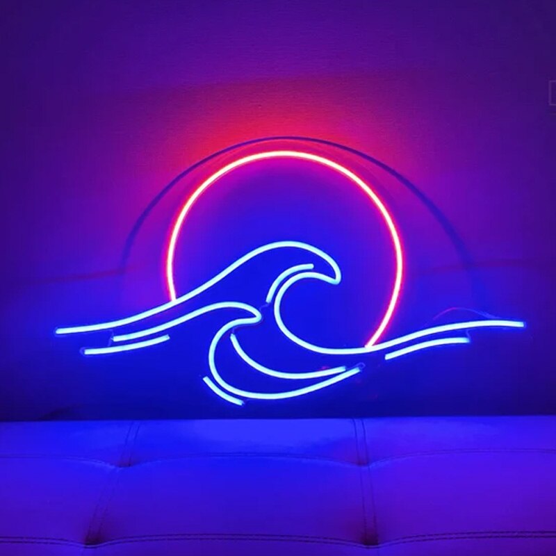Neon Sign Mountain and Flow Water Led Lamp Pi-Mart