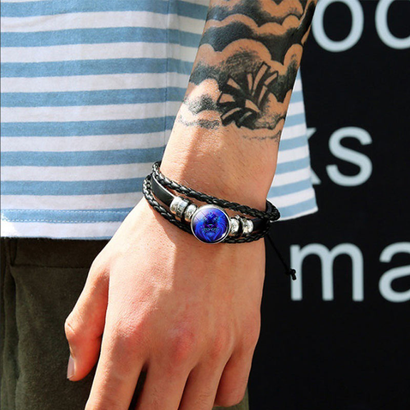 Zodiac Constellation Bracelet Braided Design Bracelet For Men Women Kids Pi-Mart