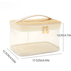 Large capacity PVC straw makeup bag for women,Portable travel toiletry bags, cosmetics portable storage bags, lightweight makeup bags, - SJB-DIAMOND ELITES