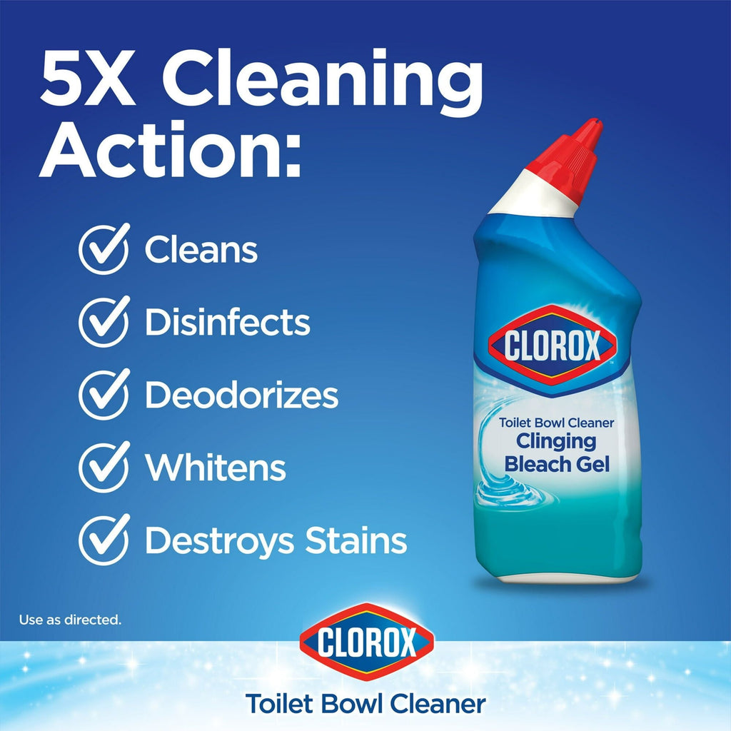 Clorox Toilet Bowl Cleaner Clinging Bleach Gel, Ocean Mist, 24 fl oz, 2 Pack EasyOptionXY LLC