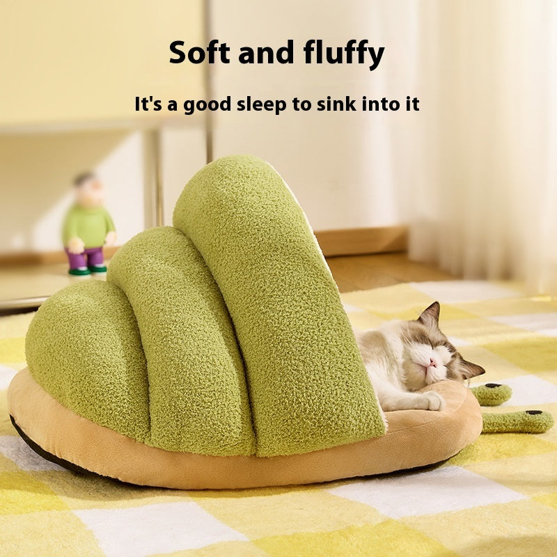 Warm Cat Semi-closed Snail Slippers Nest Pet Products Pi-Mart