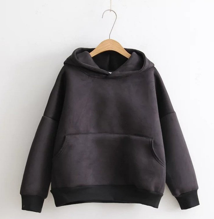 Suede Sweatshirt Hoodie Pi-Mart
