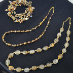 Handmade Premium Crystal Necklace |  Artisan Woven Jewelry with Alloy Accents  | Elegant Sparkling Statement Necklace for Women (MAC344)