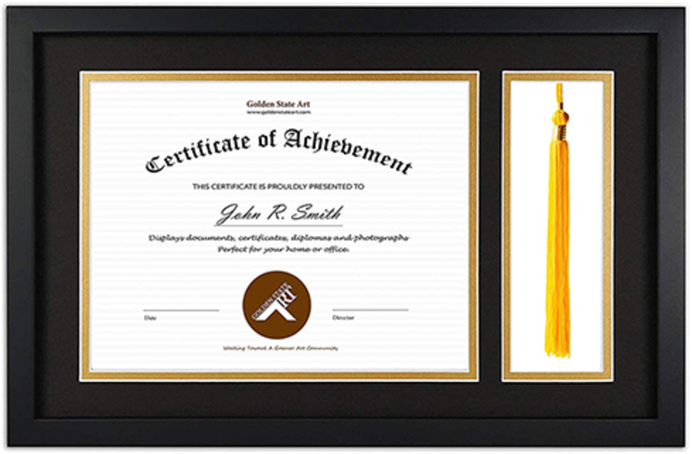 Flag Connections Diploma Tassel Shadow Box 11x17.5 Frame for 8.5x11 Document/Certificate The Military Gift Store