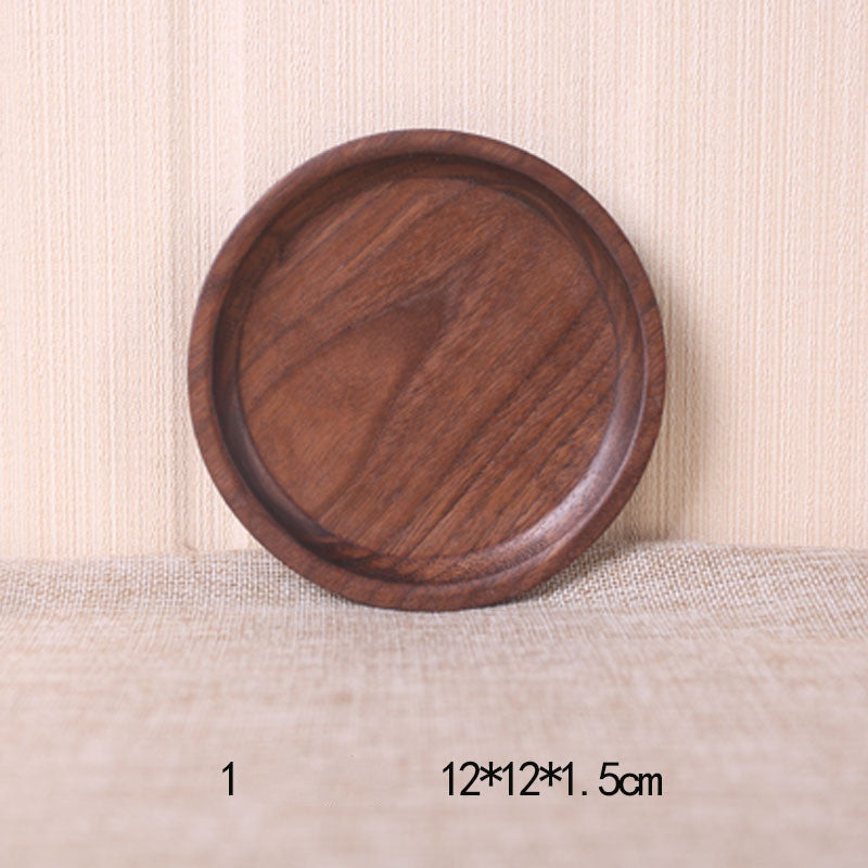 Japanese Style Wooden Black Walnut Rectangular Dinner Plate Pi-Mart