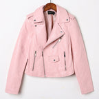 Slim-fit washed motorcycle leather jacket