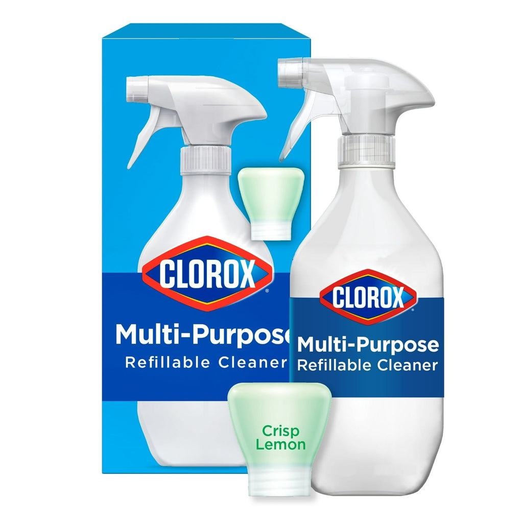 Clorox Multi-Purpose Cleaner System Starter Kit 1 Bottle and 1 Refill, Crisp Lemon 1.13 fl oz