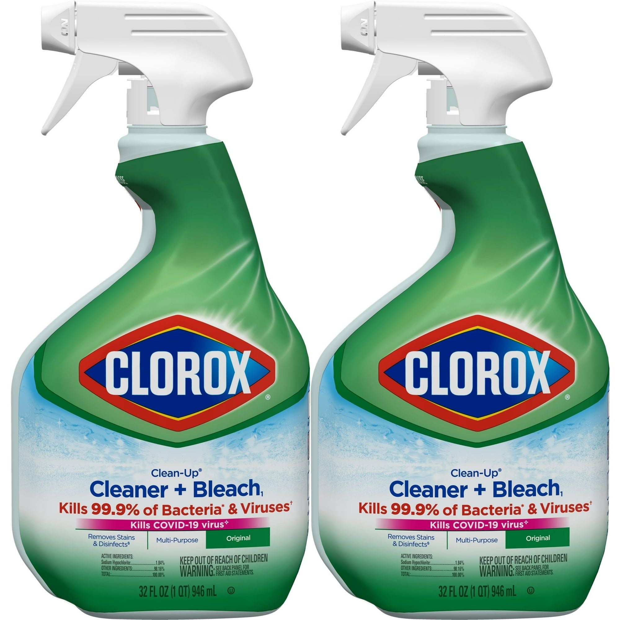 Clorox Clean-Up All Purpose Cleaner with Bleach, Spray Bottle, Original, 32 Fluid Ounces (Pack of 2) EasyOptionXY LLC