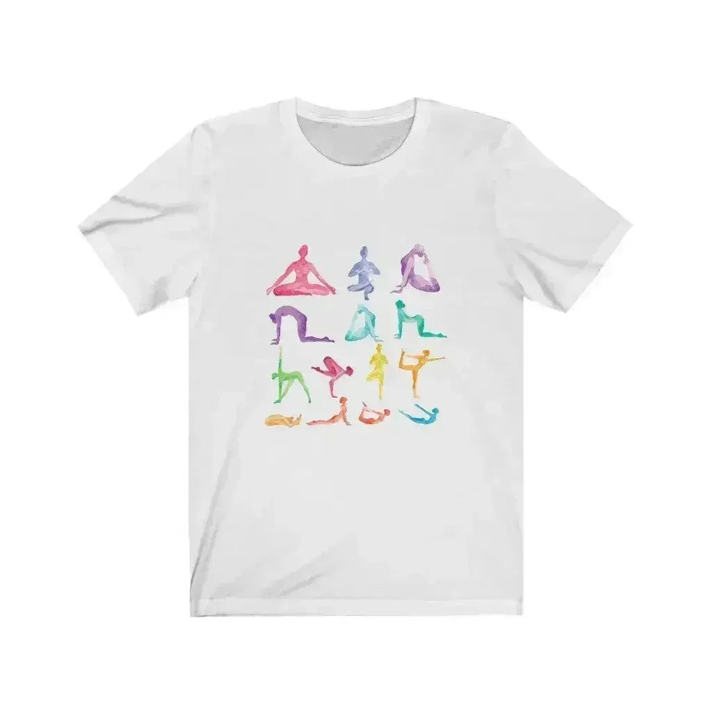 Yoga Poses Print Jersey Short Sleeve Tee Femstylo