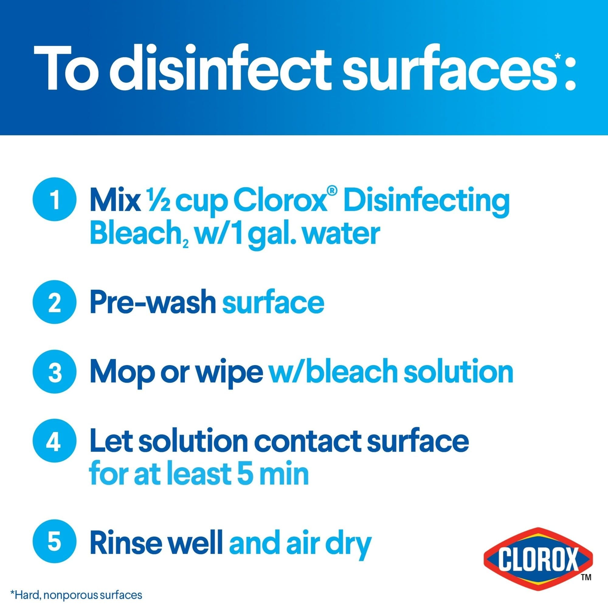 Clorox Regular Liquid Bleach, 121 oz Bottle, 2 ct - SJB-DIAMOND ELITES