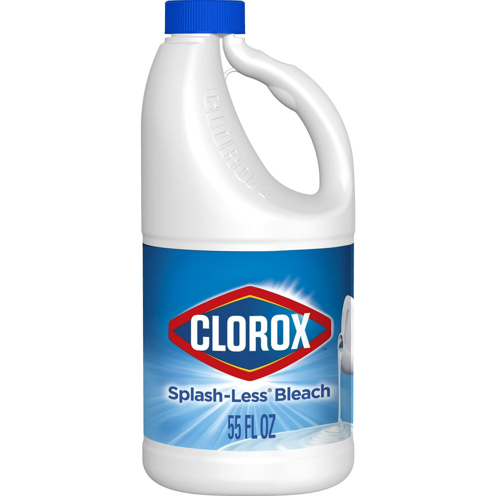 Clorox Splash-Less Liquid Bleach, Regular, 55 oz Bottle - SJB-DIAMOND ELITES