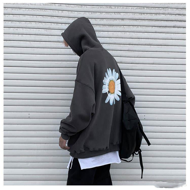 Daisy print hooded sweatshirt Pi-Mart