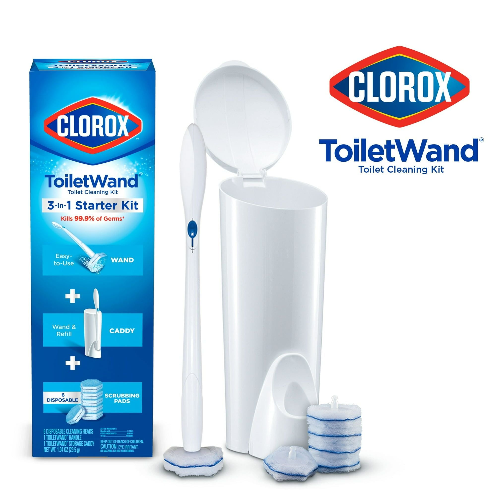 Clorox ToiletWand Disposable Toilet Cleaning System ToiletWand Storage Caddy and 6 Disinfecting ToiletWand Refill Heads (Packaging May Vary) - SJB-DIAMOND ELITES