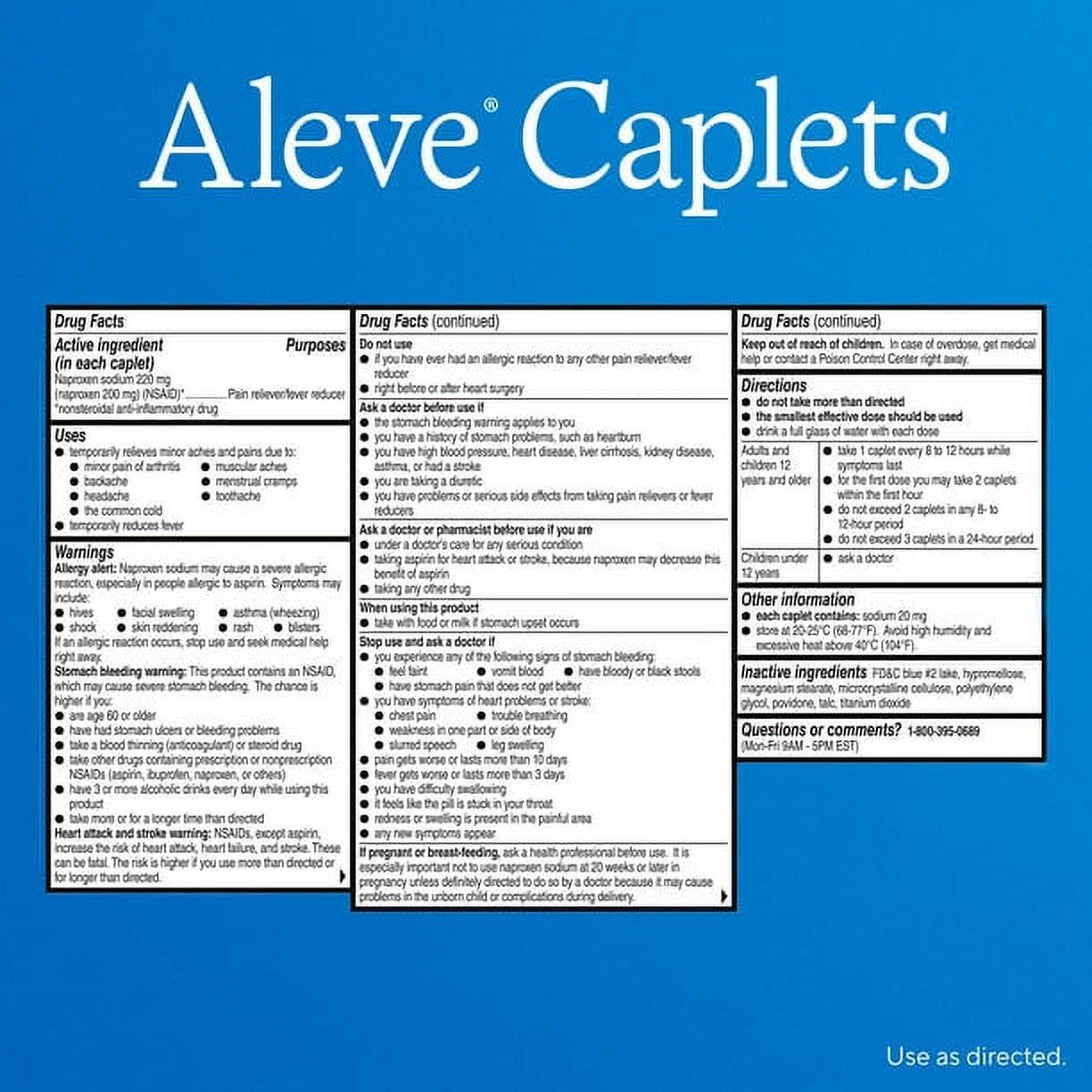 Aleve Caplets Easy Open Arthritis Cap Naproxen Sodium Pain Reliever, 90 Count - SJB-DIAMOND ELITES