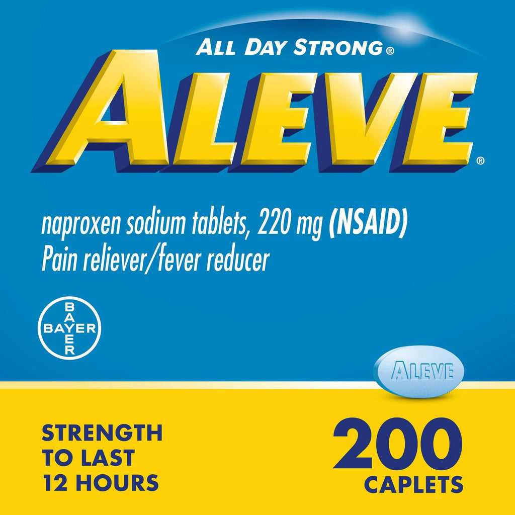 Aleve Caplets Naproxen Sodium Pain Reliever, 200 Count - SJB-DIAMOND ELITES