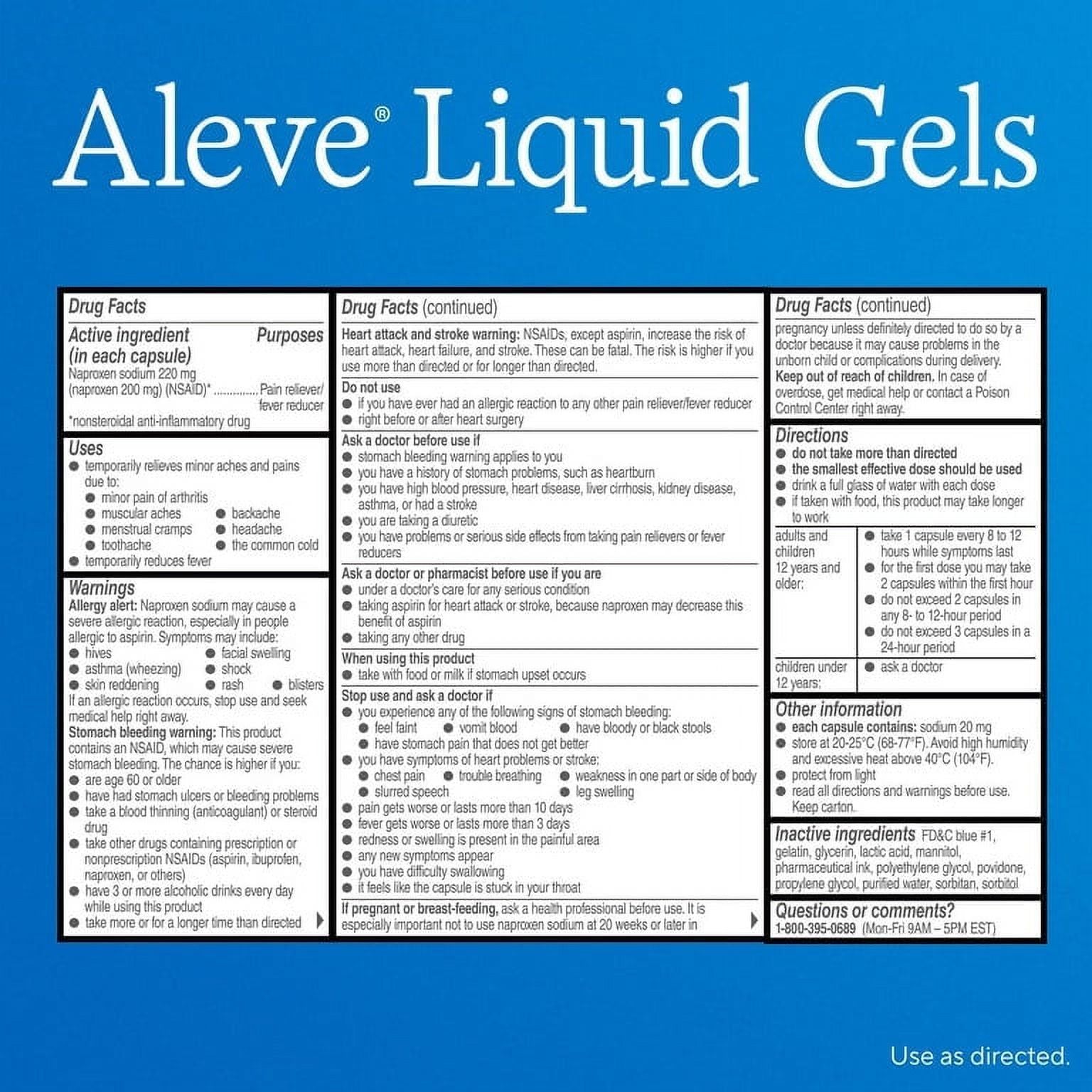 Aleve Liquid Gels Easy Open Arthritis Cap Naproxen Sodium Pain Reliever, 80 Count - SJB-DIAMOND ELITES