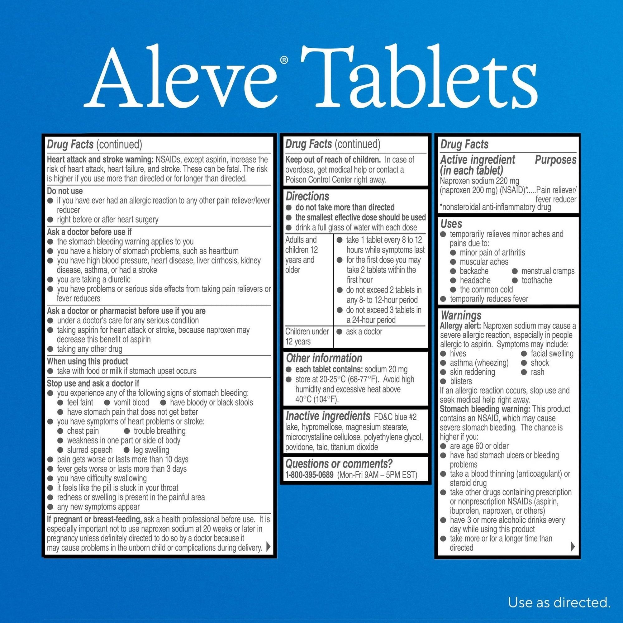 Aleve Tablets Easy Open Arthritis Cap Naproxen Sodium Pain Reliever, 200 Count - SJB-DIAMOND ELITES