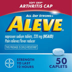 Aleve Caplets Soft Grip Arthritis Cap Naproxen Sodium Pain Reliever, 50 Count - SJB-DIAMOND ELITES