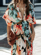 Floral Half Sleeve Dress Classic & Elegant Everyday Style Dress Timeless Dress For Summer