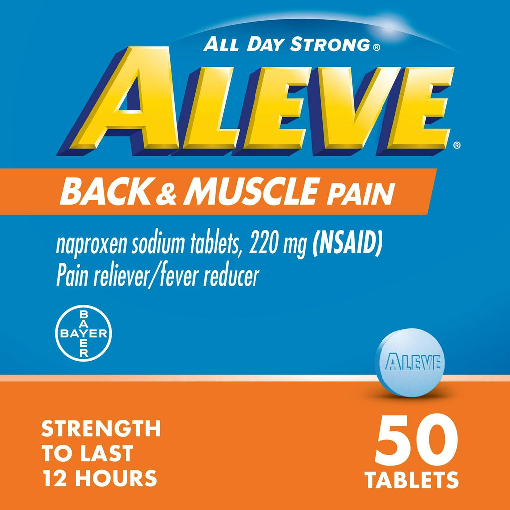 Aleve Back & Muscle Pain Reliever Naproxen Sodium Tablets, 50 Count - SJB-DIAMOND ELITES