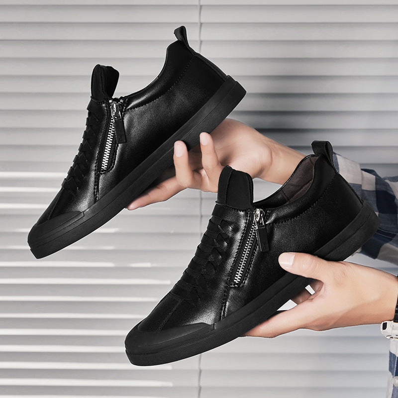 Winter men's shoes round toe caps men's leather shoes Pi-Mart