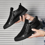 Winter men's shoes round toe caps men's leather shoes Pi-Mart