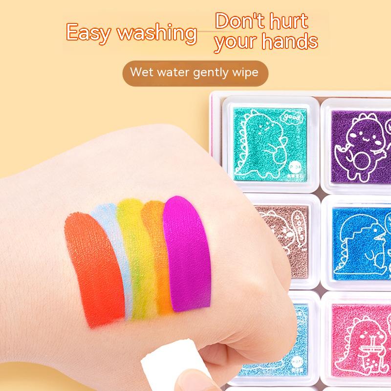 Washable Non-toxic Kindergarten Paint Hand Palm Painting Stamp Pad Graffiti Painting Toy Pi-Mart