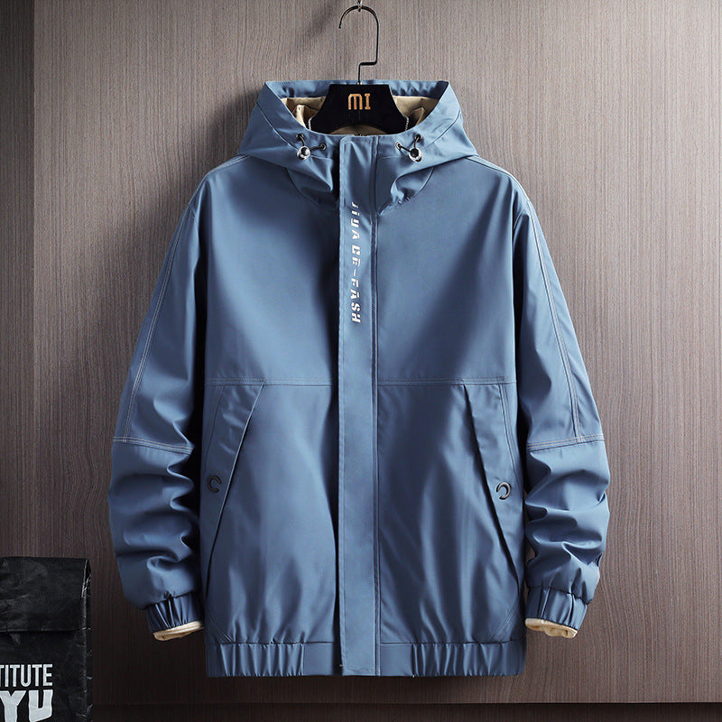 Spring And Autumn Men's Jacket Student Autumn Workwear Jacket Hooded Pi-Mart