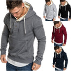 Button-Trim Hooded Fleece Sweatshirt - Cotton Blend Pullover with Pockets Pi-Mart