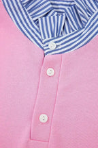 Bonbon Striped Collar Puff Sleeve Sweatshirt