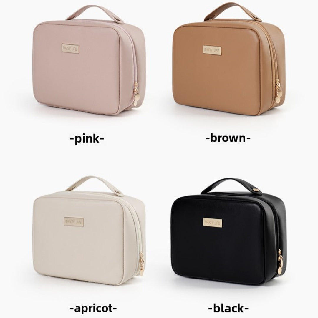 Makeup Bag Organizers, PU Square Portable Cosmetic Bag, Cosmetic Storage Bag, Portable Travel Large-capacity Wash Bag, Makeup Bag with Compartments, - SJB-DIAMOND ELITES