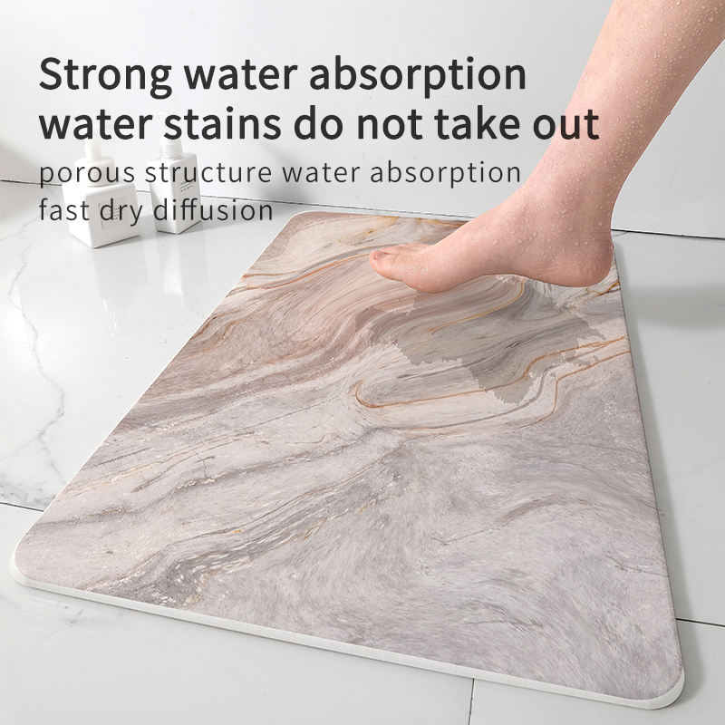 Marble Bathroom Super Absorbent Floor Mats Pi-Mart