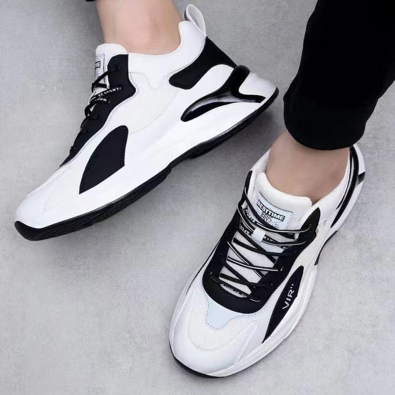 Fashion Black White Sneakers Casual Outdoor Lightweight Breathable Sports Shoes For Men Pi-Mart