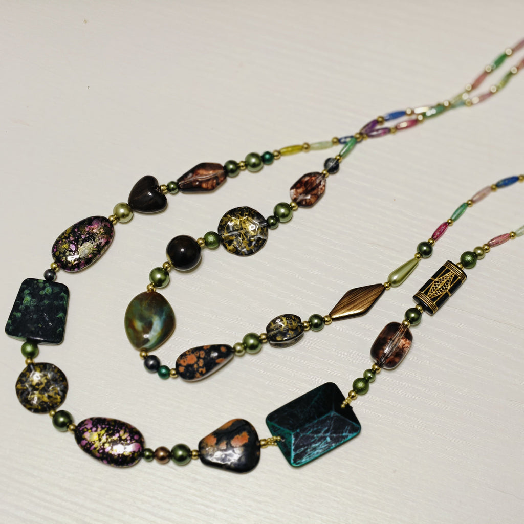Handmade Premium Crystal Necklace |  Artisan Woven Jewelry with Alloy Accents  | Elegant Sparkling Statement Necklace for Women (MAC344)
