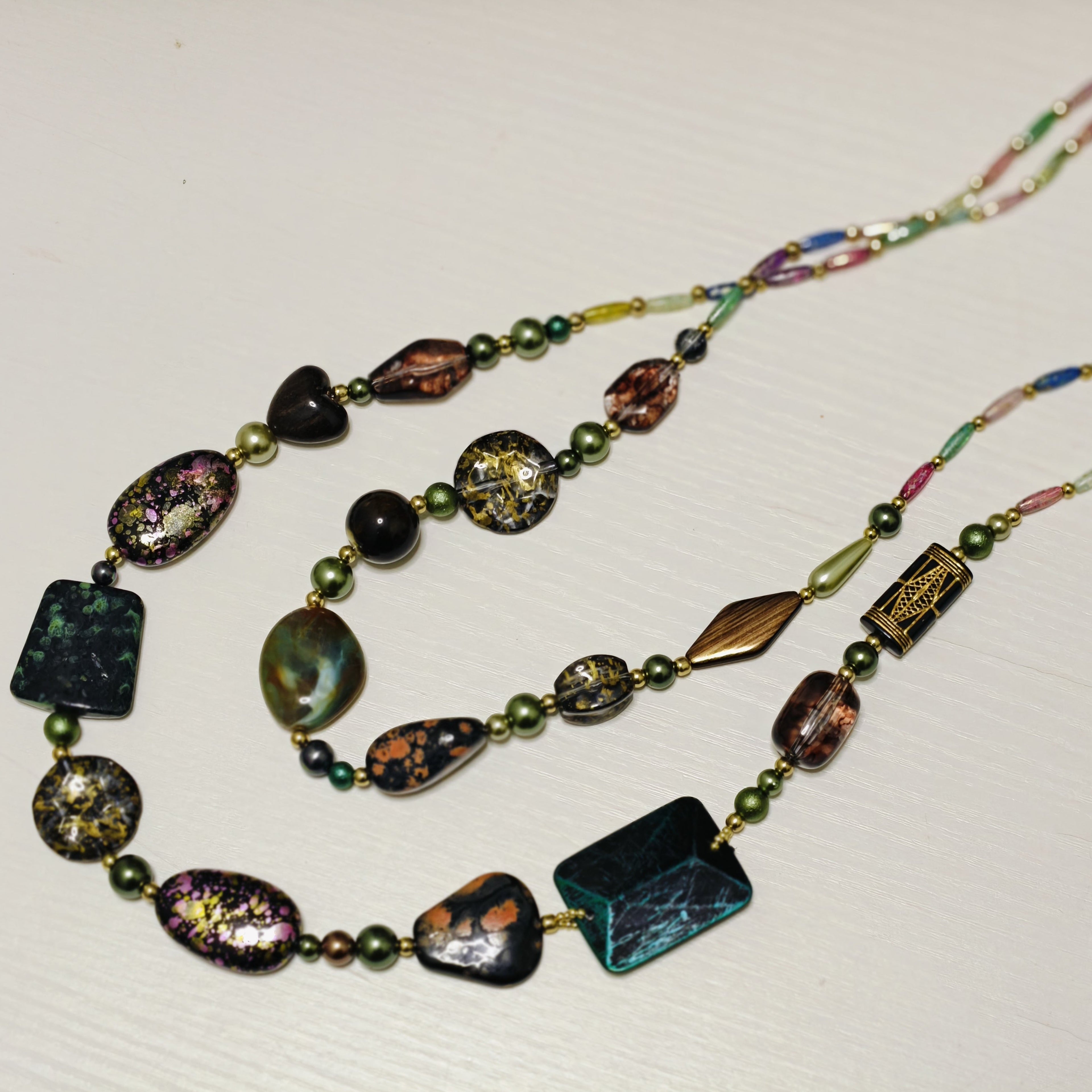 Handmade Premium Crystal Necklace |  Artisan Woven Jewelry with Alloy Accents  | Elegant Sparkling Statement Necklace for Women (MAC344)