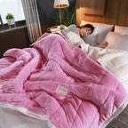 Fleece Blankets And Throws Thick Warm Winter Blankets Home Super Soft Duvet Luxury Solid Blankets On Twin Bedding Pi-Mart